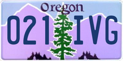 OR license plate 021IVG