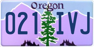 OR license plate 021IVJ