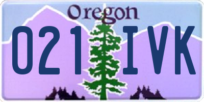 OR license plate 021IVK