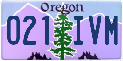 OR license plate 021IVM