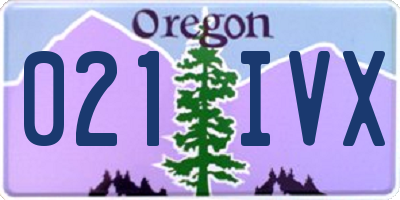 OR license plate 021IVX
