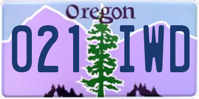 OR license plate 021IWD
