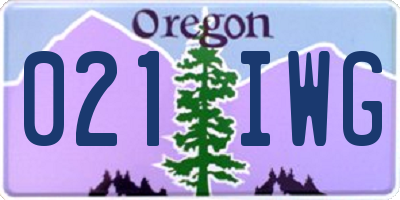 OR license plate 021IWG
