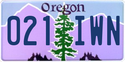 OR license plate 021IWN