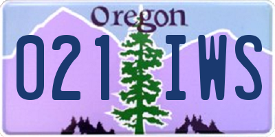 OR license plate 021IWS