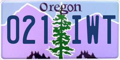 OR license plate 021IWT