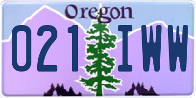 OR license plate 021IWW