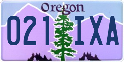 OR license plate 021IXA