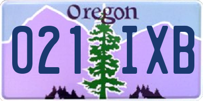 OR license plate 021IXB