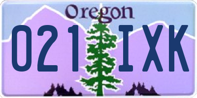 OR license plate 021IXK