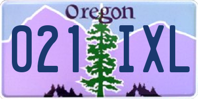 OR license plate 021IXL