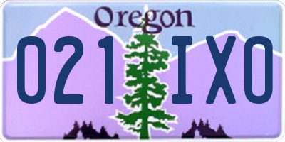 OR license plate 021IXO