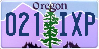 OR license plate 021IXP