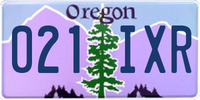 OR license plate 021IXR