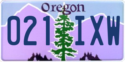 OR license plate 021IXW