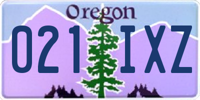 OR license plate 021IXZ