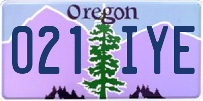 OR license plate 021IYE