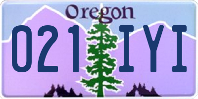 OR license plate 021IYI