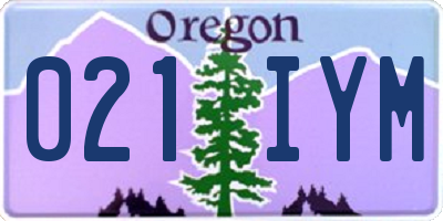 OR license plate 021IYM
