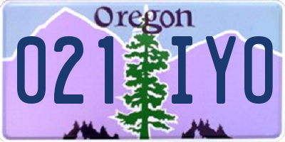 OR license plate 021IYO
