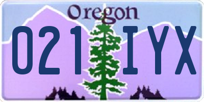 OR license plate 021IYX