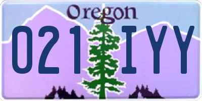 OR license plate 021IYY