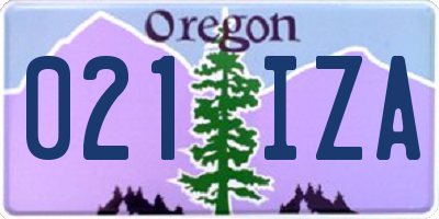 OR license plate 021IZA