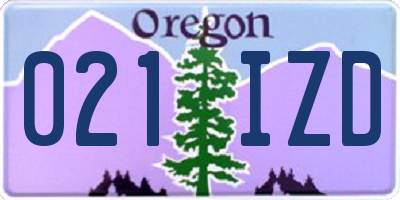 OR license plate 021IZD
