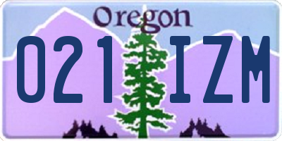 OR license plate 021IZM