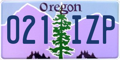 OR license plate 021IZP