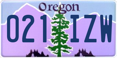 OR license plate 021IZW