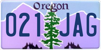 OR license plate 021JAG