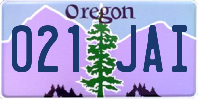OR license plate 021JAI