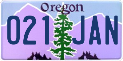 OR license plate 021JAN
