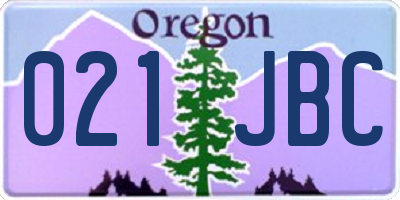 OR license plate 021JBC
