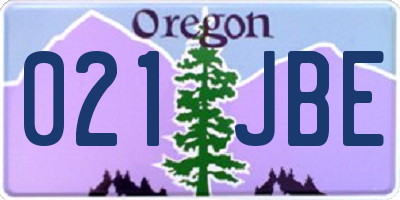 OR license plate 021JBE