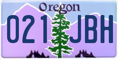 OR license plate 021JBH