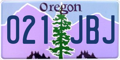 OR license plate 021JBJ