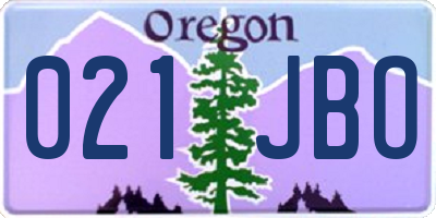 OR license plate 021JBO