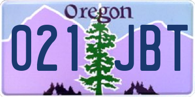 OR license plate 021JBT
