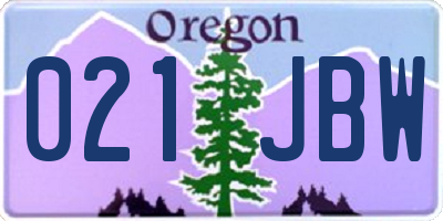 OR license plate 021JBW