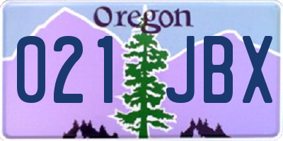 OR license plate 021JBX