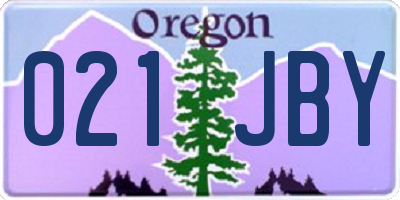 OR license plate 021JBY