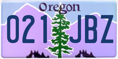 OR license plate 021JBZ