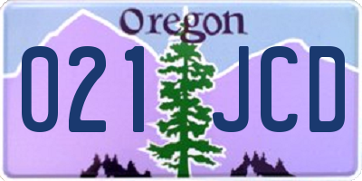 OR license plate 021JCD
