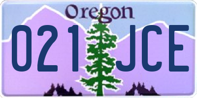 OR license plate 021JCE