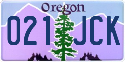 OR license plate 021JCK
