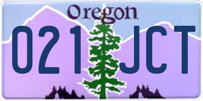 OR license plate 021JCT