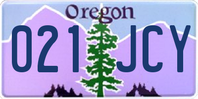 OR license plate 021JCY