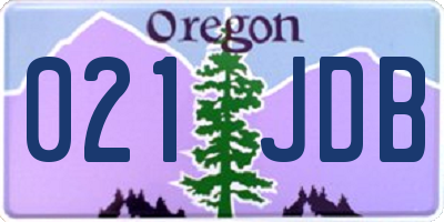 OR license plate 021JDB